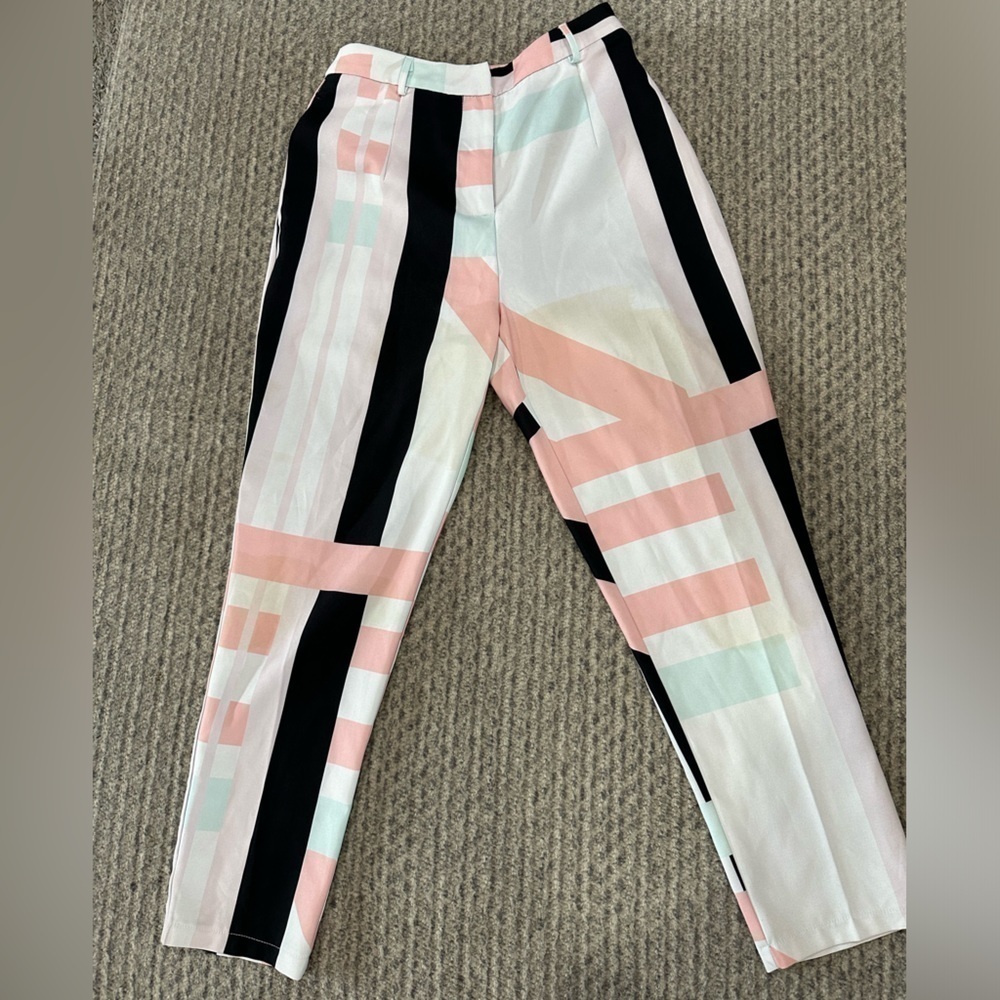 LILLIE’S KLOSET geometrical/retro cropped/ankle pants